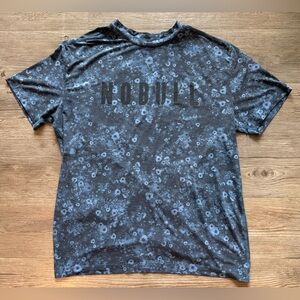 NOBULL Men's Black and Blue Patterned Tee, Men’s Large, CrossFit Workout